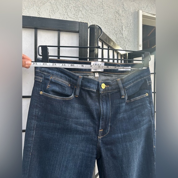 FRAME Denim Dark Blue Flare Jeans Le High Flare Jeans in Sutherland wash sz 27 - Picture 9 of 14